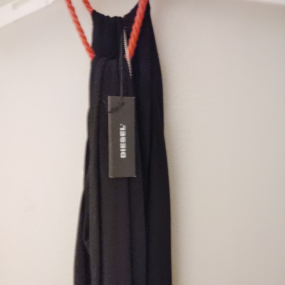 Diesel Black Mini Dress with Red Accents